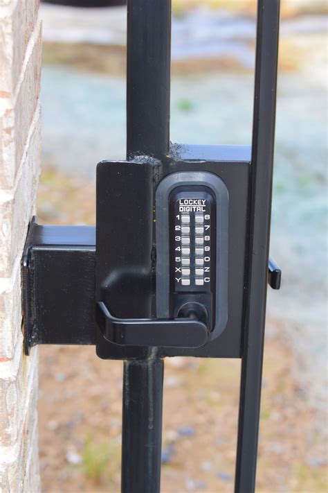 metal gate lock box|lock for backyard metal gate.